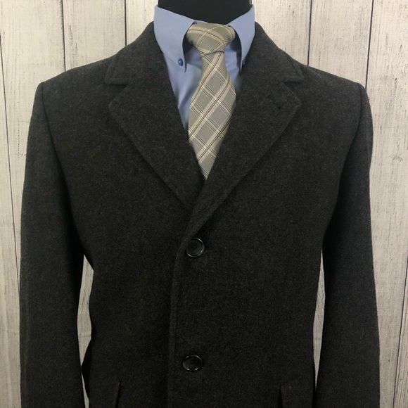 London Fog Other - London Fog 42R Gray Wool Button-Front Overcoat